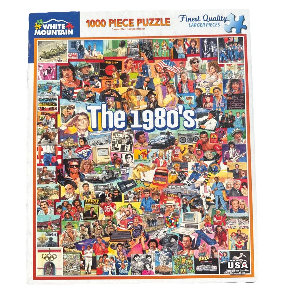 White Mountain 1000 Piece Puzzle The 1980's #868 Games Pop Culture Music Shows